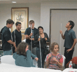 Louisiana students smile and hang out together.