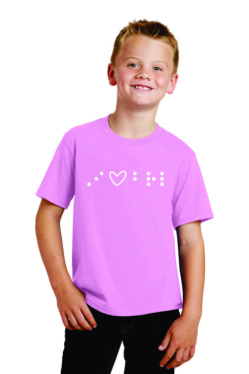 I heart braille pink